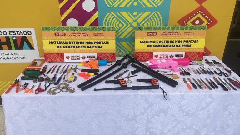 Capa: Carnaval 2024: mais de 2 mil objetos proibidos são retidos pela PM em dois dias de festa