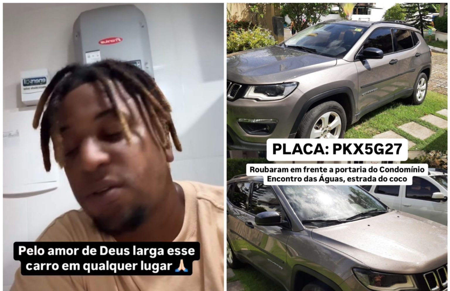 Capa: LAURO, CIDADE DO MEDO! Humorista Dum Ice tem carro roubado na Estrada do Coco