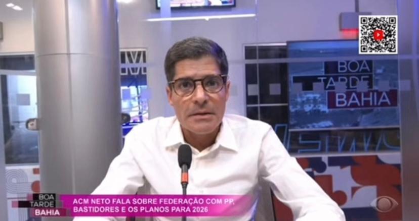 Capa: VÍDEO! ACM Neto diz que tem “zero preocupação” com operação Overclean e confirma desejo de disputar o governo da Bahia em 2026