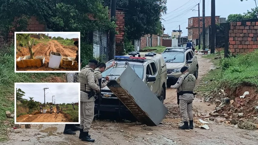 Capa: PM remove barricadas colocadas por criminosos em ruas de Vera Cruz